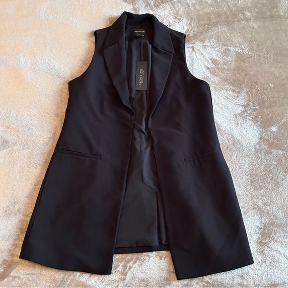 NWT Rachel Zoe sleeveless black blazer vest (women size M) - Picture 5 of 11